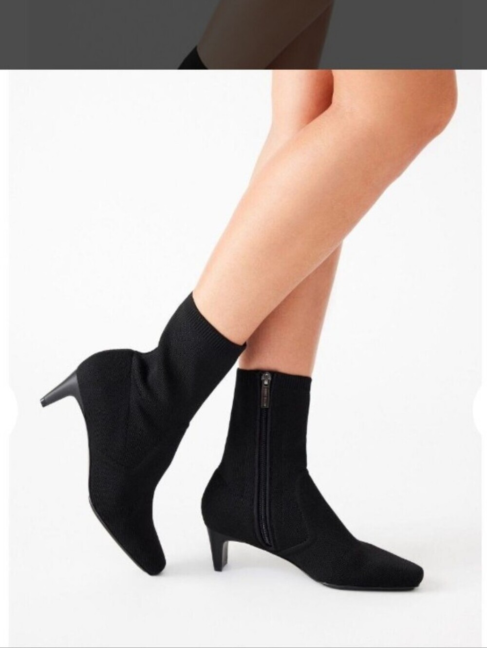 NWT Anne Klein Iga Low Heel Black Dress Booties Size 7.5